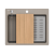 Quadron | KURT 110 | kuchenny zlewozmywak granitowy SOFT TAUPE | wymiary: 59,5 x 50 x 21,5 cm | akcesoria: syfon, dozownik, deska, Qmata, wkładka ocie