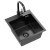 QUADRON LUKE 90 zlewozmywak stalowy black metal (40x45x20) z syfonem 1-komorowy b/o + bateria black metal