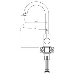 QUADRON LUKE 100 zlewozmywak stalowy (50x45x20) z syfonem 1-komorowy b/o + bateria stalowa