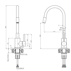 ART JOHNNY 116 (60x44x18,5) GraniteQ Art Copper z syfonem manualnym, baterią Maggie i dozownikiem - miedziany