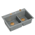 MARC 120 WORKSTATION GraniteQ zlewozmywak 2-komorowy 760*500*235 mm silver stone + syfon push to open + dozownik + deska + wkładka / elementy miedzian
