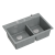 MARC 120 WORKSTATION GraniteQ zlewozmywak 2-komorowy 760*500*235 mm silver stone + syfon push to open + dozownik stal szcz.+ wkładka ociekowa+ Qmata +