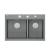 MARC 120 WORKSTATION GraniteQ zlewozmywak 2-komorowy 760*500*235 mm silver stone + syfon push to open + dozownik stal szcz.+ wkładka ociekowa+ Qmata +