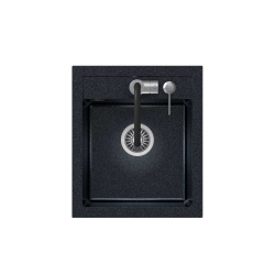 ART JOHNNY 100 (43x50x20,3) Art Silver Black Pearl z syfonem manualnym, baterią Maggie i dozownikiem - czarny opalizacja srebrna