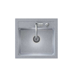ART JOHNNY 110 (50x47x18,5) Art Silver z syfonem manualnym, baterią Naomi i dozownikiem - srebrny