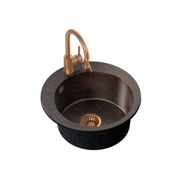 ART JAMES 210 (O51x20) Art Copper Black Pearl z syfonem manualnym, baterią Naomi i dozownikiem - czarny opalizacja miedziana