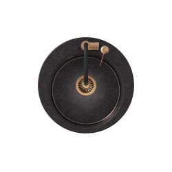 ART JAMES 210 (O51x20) Art Copper Black Pearl z syfonem manualnym, baterią Maggie PVD i dozownikiem - czarny opalizacja miedziana