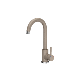GO- SMART BEŻOWY zlewozmywak granitowy 1-k z/o (62x44x17,5) + bateria w kolorze + syfon manualny z zaślepką