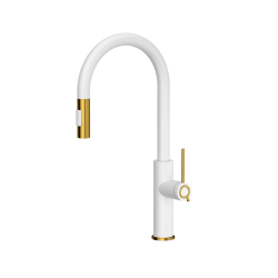 JENNIFER Q LINE SLIM SteelQ snow white/Nano PVD złoty