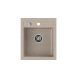 QUADRON JOHNNY 100 GraniteQ zlewozmywak granitowy river sand (beżowy) 1-komorowy z/o (43x50x20), z syfonem i zaślepką stal szlachetna