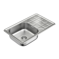 LOUIS 111 SteelQ zlewozmywak len z syfonem 1-komorowy z/o