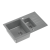 QUADRON PETER 156 GraniteQ zlewozmywak granitowy silver stone 1,5-komorowy z/o (78x50x20) z syfonem i zaślepką