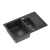 QUADRON PETER 156 GraniteQ zlewozmywak granitowy black dotted (czarny) 1,5-komorowy z/o (78x50x20) z syfonem i zaślepką
