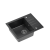 QUADRON PETER 116 GraniteQ zlewozmywak granitowy black dotted (czarny) 1-komorowy z/o (62x50x20) z syfonem save space i zaślepką
