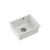 QUADRON ALEC 40 GraniteQ zlewozmywak snow white 46x37,5x20,5 cm 1-komorowy b/o komora podwieszana okrągły odpływ + syfon manualny stal szczotkowana +