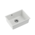 QUADRON ALEC 50 GraniteQ zlewozmywak snow white 53,5x40x20,5 cm 1-komorowy b/o komora podwieszana okrągły odpływ + syfon manualny stal szczotkowana +