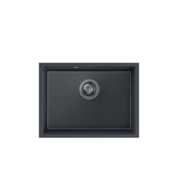 QUADRON ALEC 50 GraniteQ zlewozmywak black dotted (czarny) 53,5x40x20,5 cm 1-komorowy b/o komora podwieszana okrągły odpływ + syfon manualny stal szcz