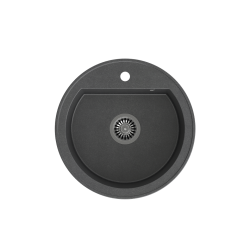 QUADRON JOHNNY 210 GraniteQ zlewozmywak granitowy black dotted (czarny) 1 komorowy b/o (fi.51x18) z odpływem