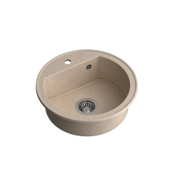 QUADRON JOHNNY 210 GraniteQ zlewozmywak granitowy river sand (beżowy) 1 komorowy b/o (fi.51x18) z odpływem