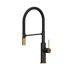 QUADRON bateria kuchenna GEMMA Q LINE SteelQ pure carbon / Nano PVD miedź, czarny wąż