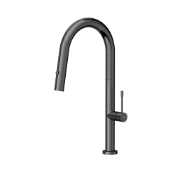 QUADRON FELICITY T LINE SteelQ bateria kuchenna z wyciąganą wylewką z funkcją prysznica, graphite metal