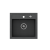 QUADRON JOHNNY 110 GraniteQ zlewozmywak granitowy black dotted (czarny) 1-komorowy b/o (50x47x18,5), z syfonem i zaślepką stal szlachetna