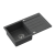 QUADRON JOHNNY 111 GraniteQ zlewozmywak granitowy black dotted (czarny) 1-komorowy z/o (77x44x18,5), z syfonem i zaślepką stal szlachetna