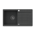 QUADRON JOHNNY 111 GraniteQ zlewozmywak granitowy black dotted (czarny) 1-komorowy z/o (77x44x18,5), z syfonem i zaślepką stal szlachetna