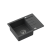 QUADRON JOHNNY 116 GraniteQ zlewozmywak granitowy black dotted (czarny) 1-komorowy z/o (60x44x18,5), z syfonem i zaślepką stal szlachetna