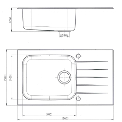 GLASSIX 40 PUSH UP 860x500mm satyna - biały