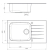 GLASSIX 40 PUSH UP 860x500mm satyna - czarny