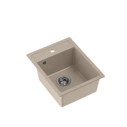 QUADRON JOHNNY 90 GraniteQ zlewozmywak granitowy river sand (beżowy) 1-komorowy z/o (39x50x20), z syfonem stal szlachetna