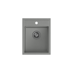 QUADRON JOHNNY 90 GraniteQ zlewozmywak granitowy silver stone 1-komorowy z/o (39x50x20), z syfonem stal szlachetna