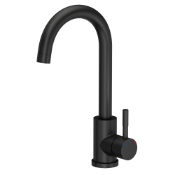 GO- SMART CZARNY zlewozmywak granitowy 1-k z/o (62x44x17,5) + bateria pure carbon + syfon manualny z zaślepką pure carbon