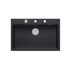 MARC 110 WORKSTATION GraniteQ zlewozmywak 1-komorowy 760*500*220 mm black diamond + syfon push to open + dozownik stal szcz.+ wkładka ociekowa+ Qmata