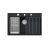 MARC 110 WORKSTATION GraniteQ zlewozmywak 1-komorowy 760*500*220 mm pure carbon + syfon push to open + dozownik stal szcz.+ wkładka ociekowa+ Qmata +d