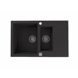 CADIT 70 kol. 91 CZARNY (790x500) zlew Granital 1,5 kom. z syfonem POP-UP 3 1/2"