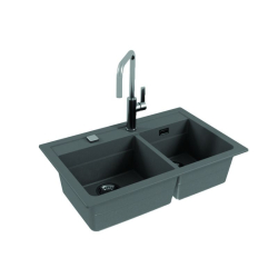 ATROX 50 kol. 81 Beton zlew Granital 2 kom. z syfonem POP-UP 3 1/2