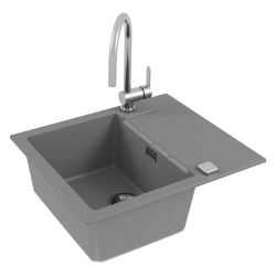 CADIT 10 kol. 81 BETON (590x500) zlew Granital 1 kom. z syfonem POP-UP 3 1/2