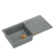 QUADRON EVAN 146 XL GraniteQ zlewozmywak z syfonem Push 2 Open 1-komorowy z/o (1000x500x210; kom. 420x480) silver stone / elementy miedziane