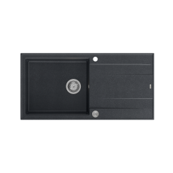 QUADRON EVAN 146 XL GraniteQ zlewozmywak z syfonem Push 2 Open 1-komorowy z/o (1000x500x210; kom. 420x480) black diamond / elementy stalowe