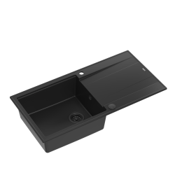 QUADRON EVAN 146 XL GraniteQ zlewozmywak z syfonem Push 2 Open 1-komorowy z/o (1000x500x210; kom. 420x480) pure carbon / elementy pure carbon