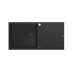 QUADRON EVAN 146 XL GraniteQ zlewozmywak z syfonem Push 2 Open 1-komorowy z/o (1000x500x210; kom. 420x480) pure carbon / elementy pure carbon