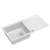 QUADRON EVAN 146 XL GraniteQ zlewozmywak z syfonem Push 2 Open 1-komorowy z/o (1000x500x210; kom. 420x480) snow white / elementy stalowe