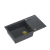 QUADRON EVAN 136 XL GraniteQ zlewozmywak z syfonem Push to Open 1-komorowy z/o (860x500x210; kom. 420x490) black diamond / elementy złote