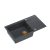 QUADRON EVAN 136 XL GraniteQ zlewozmywak z syfonem Push To Open 1-komorowy z/o (860x500x210; kom. 420x490) black diamond / elementy miedziane