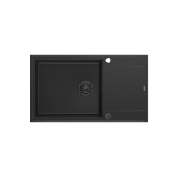 QUADRON EVAN 136 XL GraniteQ zlewozmywak z syfonem Push To Open 1-komorowy z/o (860x500x210; kom. 420x490) pure carbon / elementy pure carbon