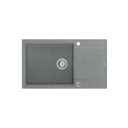 QUADRON EVAN 136 XL GraniteQ zlewozmywak z syfonem Push To Open 1-komorowy z/o (860x500x210; kom. 420x490) silver stone / elementy stalowe
