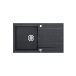 QUADRON EVAN 111 GraniteQ zlewozmywak z syfonem Push 2 Open 1-komorowy z/o (860x500x210) black diamond / elementy stalowe