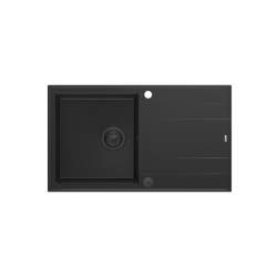QUADRON EVAN 111 GraniteQ zlewozmywak z syfonem Push 2 Open 1-komorowy z/o (860x500x210) pure carbon / elementy pure carbon